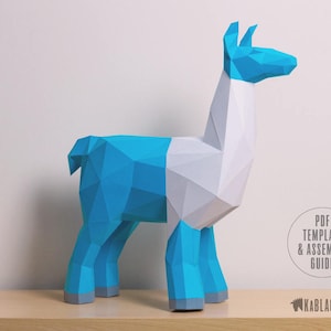 Llama Template, Llama Papercraft Pattern, DIY Low Poly Printable Paper Llama -  Instant Download