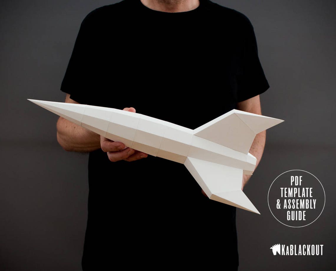 Papercraft Rocket Template, DIY Rocket, Low Poly Rocket, 3D Origami ...