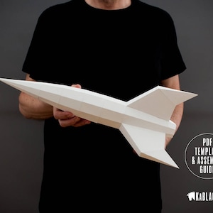 Papercraft Rocket Template, DIY Rocket, Low Poly Rocket, 3D Origami ...