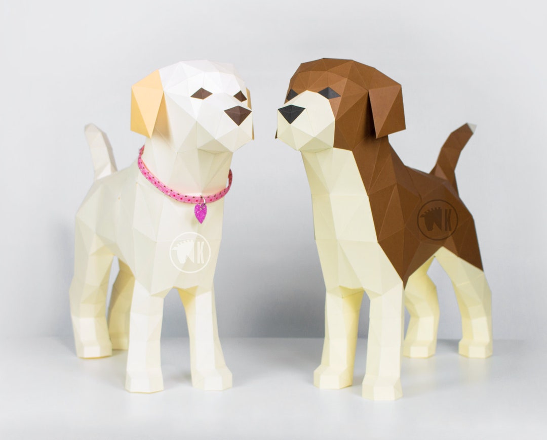 Plantilla de perro en papel, plantilla de cachorro en papel