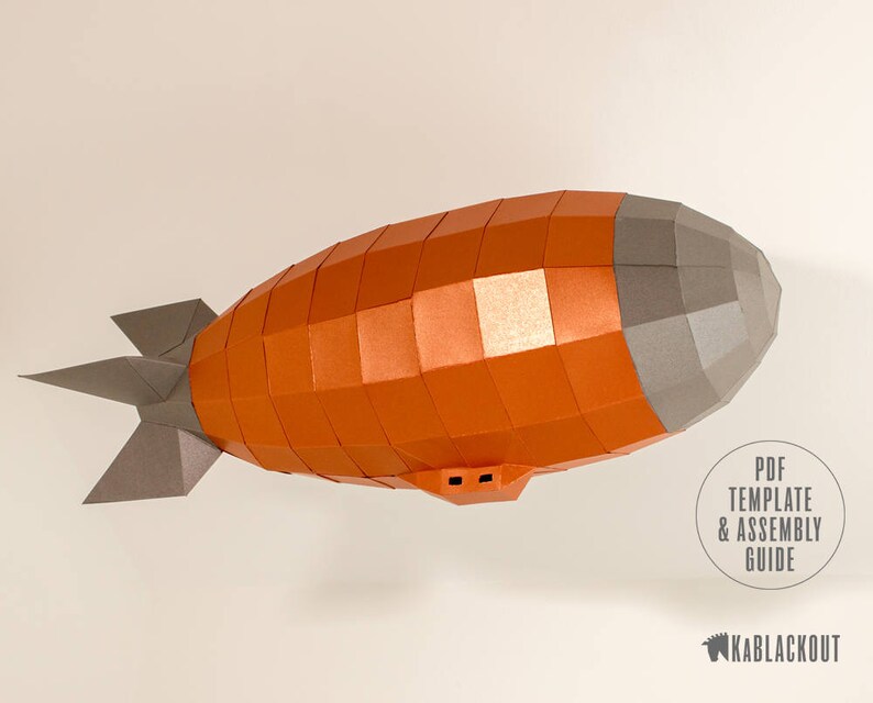 Low Poly Airship Steampunk Airship Airship Papercraft Paper Etsy