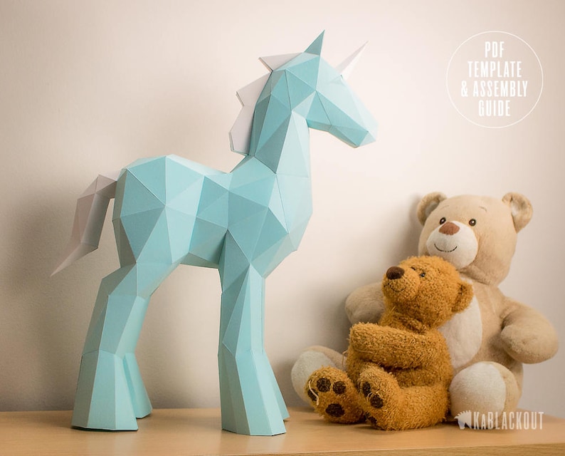 papercraft unicorn template diy unicorn papercraft low