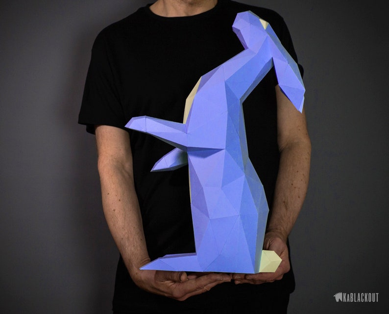 Hare Papercraft Template Papercraft Rabbit 3D Origami Hare image 1