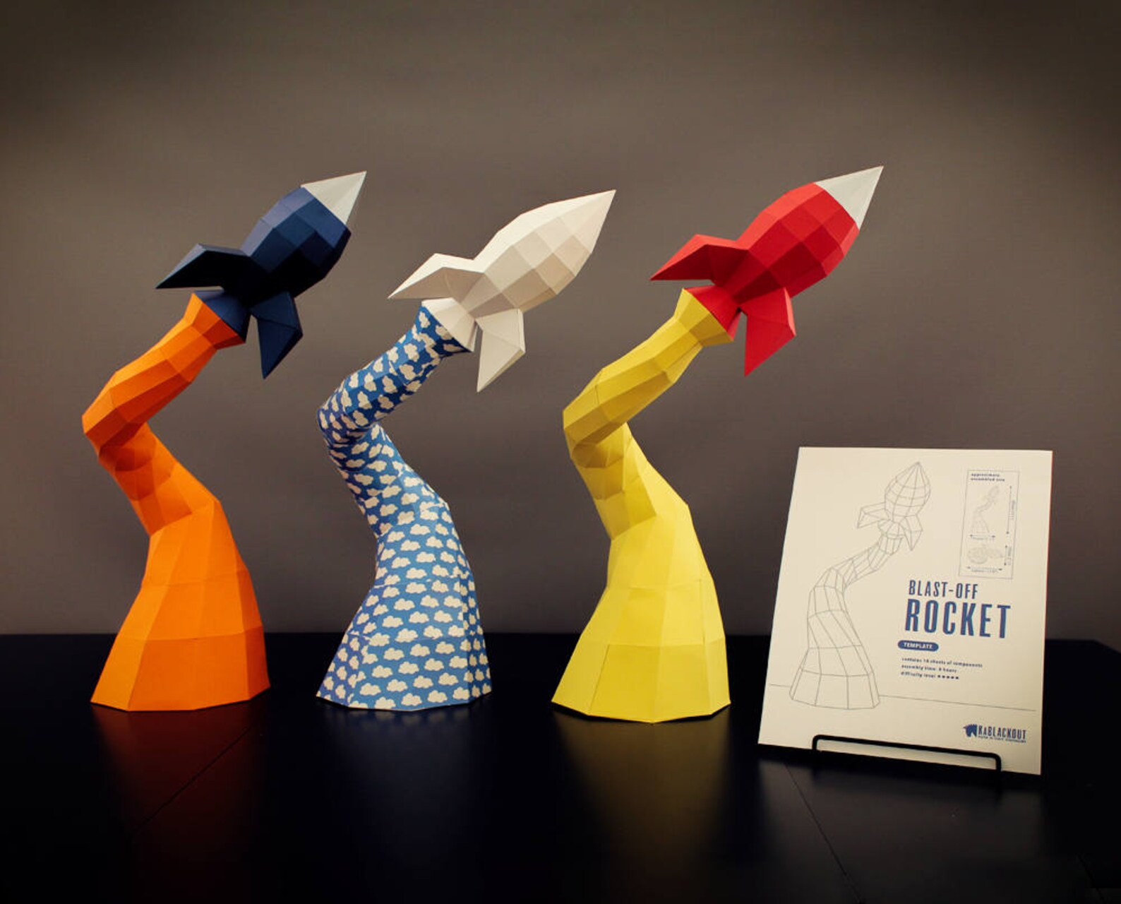 Low Poly Papercraft Rocket Paper Rocket Desk Decor Paper - Etsy UK