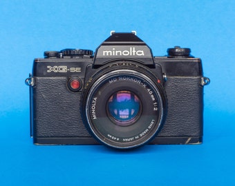 Vintage Minolta XG-SE SLR Camera w/ Minolta Rokkor-X 45mm 1.2 lens
