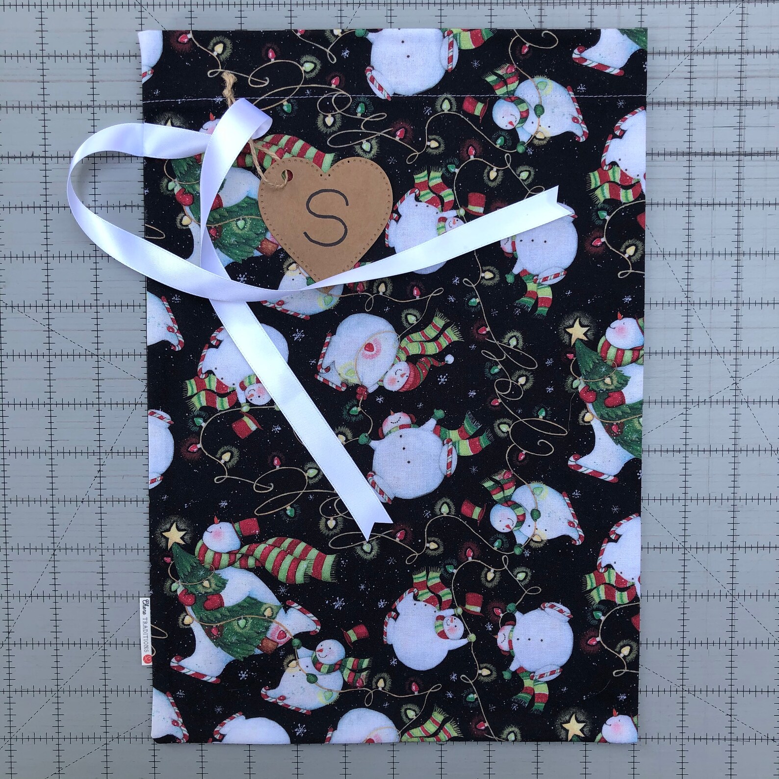 Christmas fabric gift bag | Etsy