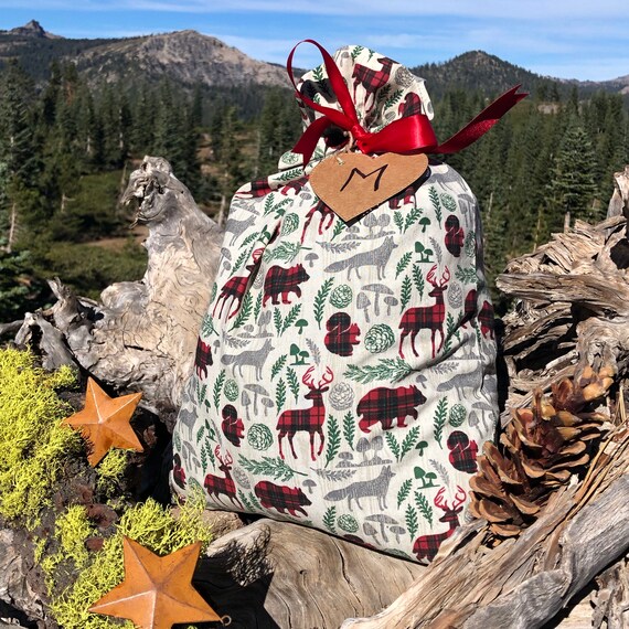 Christmas Fabric Gift Bag Etsy