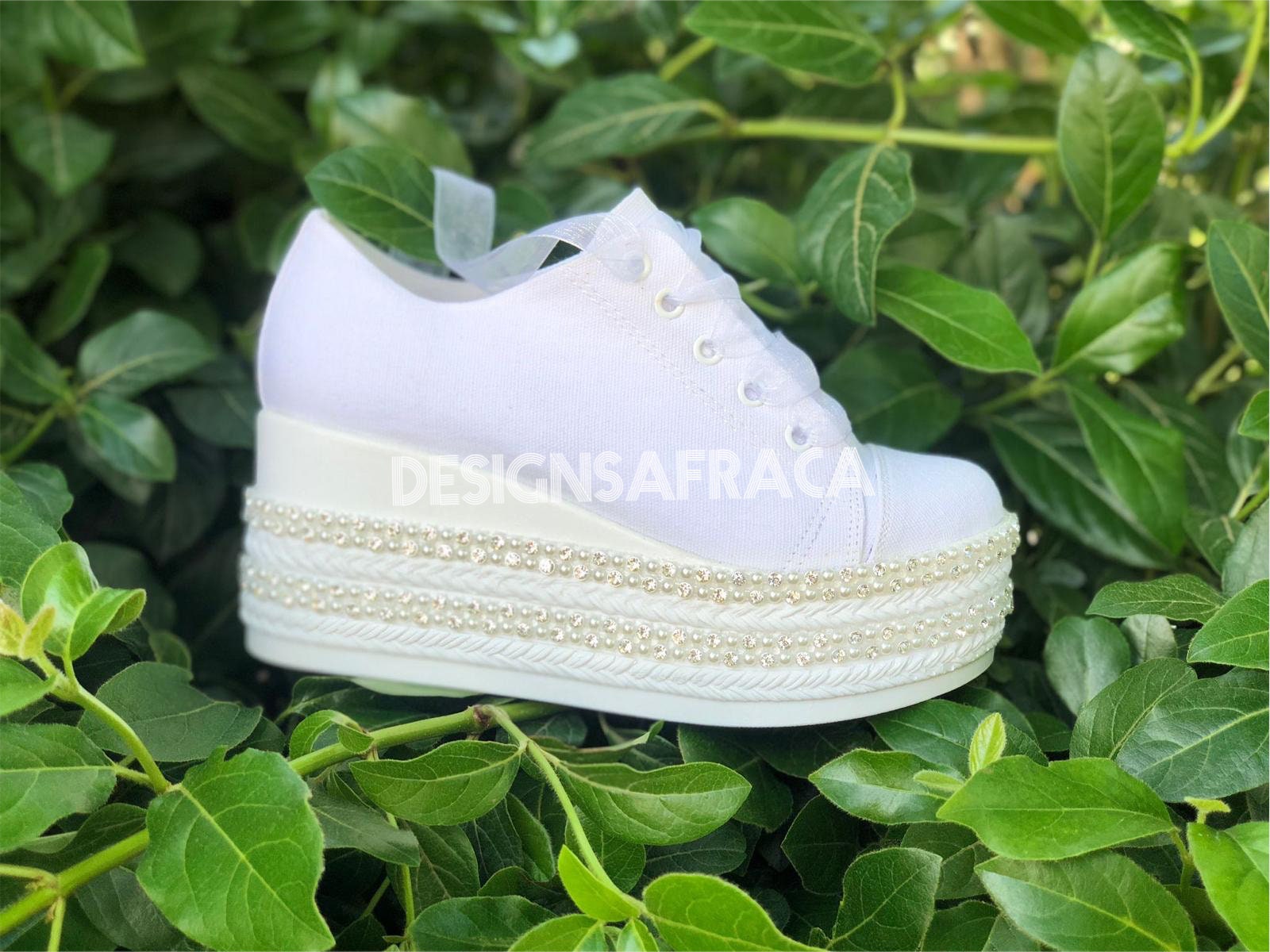 white platform sneakers wedding