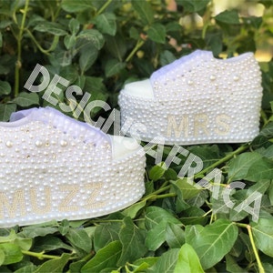 Wedding Shoes,Platform Shoes, Bridal Sneakers, Pearl Shoes, Pearl Sneakers, Brides Shoes, Wedding Sneakers, Platform Sneakers,Crystal Shoes