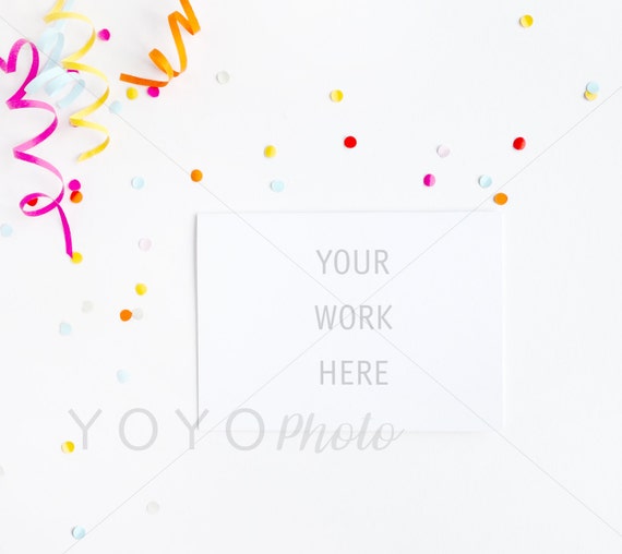 Greeting Card Mockup Party Styled Desktop And Card A6 Greeting Card Mockup Party Styled Desktop And Card A6