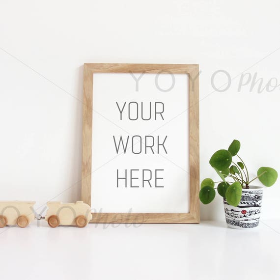Nursery Themed Frame Mockup A4 Portrait Boys Room Frame