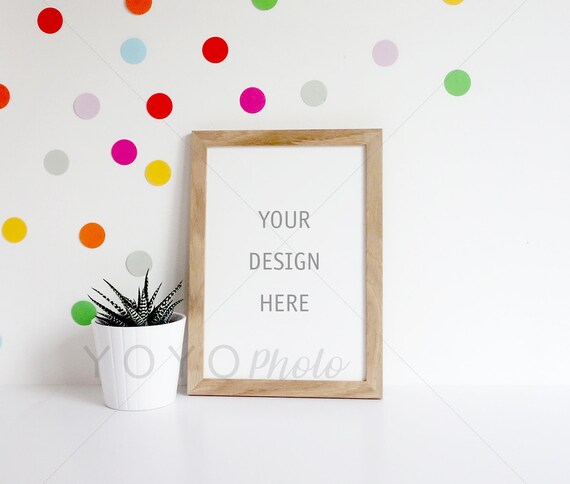 Download Oak Frame Mock Up Colourful Stock Photography Frame A4 Frame Etsy