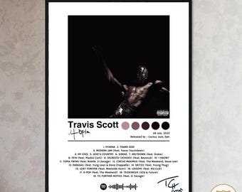 Travis Scott Utopia Album Cover Poster, Vinyl Digital Print, Rap Hip Hop Music Wall Art, Aesthetic Printable Home Decor, Gift for Men, A3