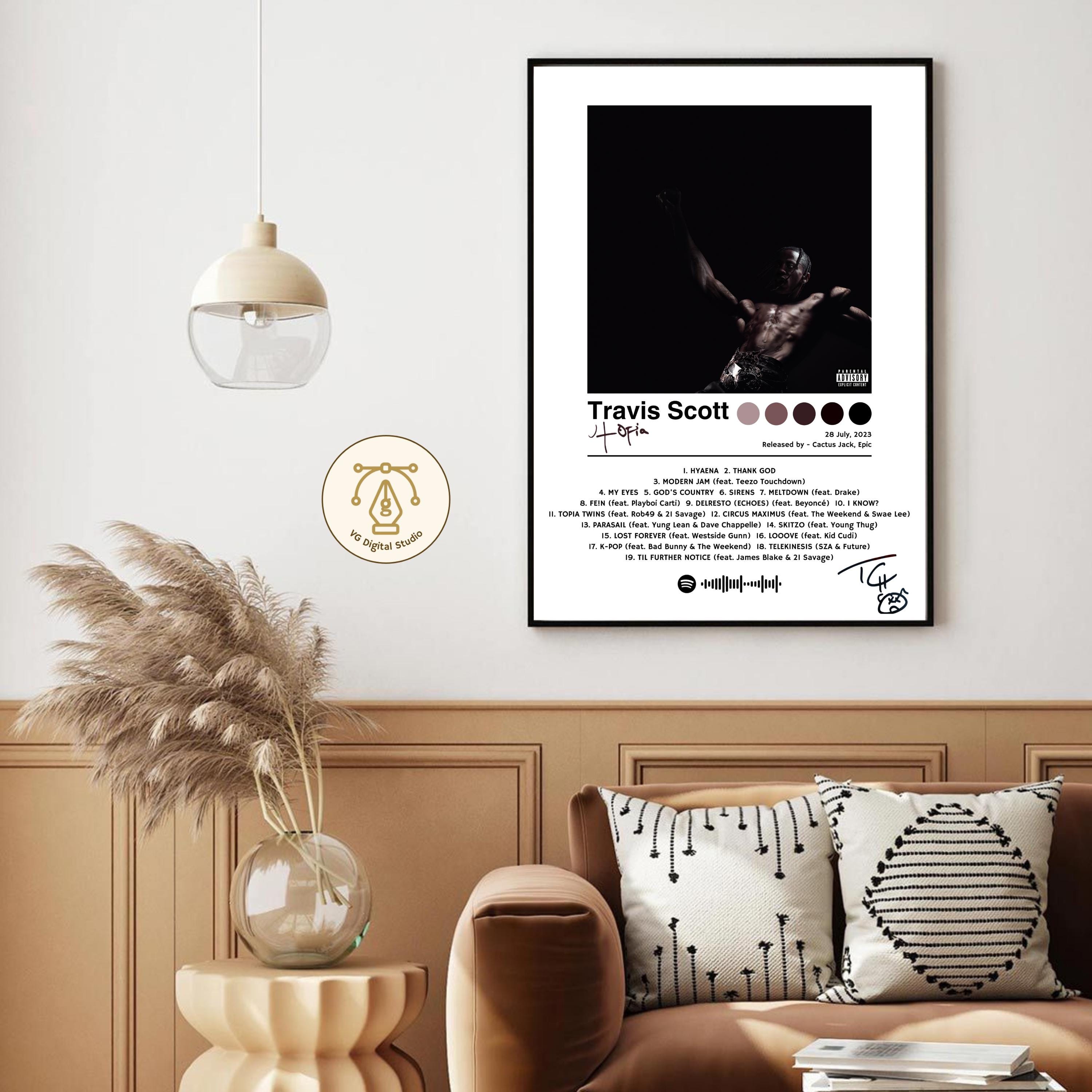 Travis Scott Album Cover Poster, Set of 3 Vinyl Digital Prints, Rap Hip ...