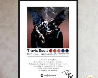 Travis Scott McKnight Album Cover Poster, Vinyl Digital Print, Rap Hip Hop Music Wall Art, Aesthetic Printable Home Decor, Gift for Men, A3