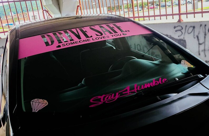 Custom Windshield Banner Sticker Decal Your Text Cut Out Etsy