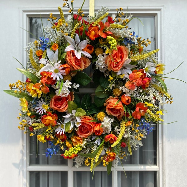 Summer Wreaths for Front Door - Front Door Wreaths - Summer Front Door Wreaths  - Spring Wreaths For Front Door - Summer Door Wreaths