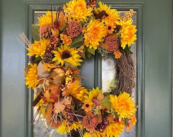 Fall Wreath - Fall Door Wreaths - Fall Wreath for Front Door - Thanksgiving Wreath - Fall Wreaths - Autumn Door Wreath - Wreaths for Fall
