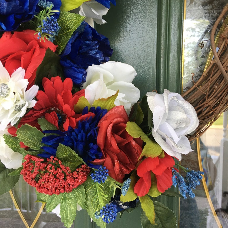 Memorial Day Wreath July 4th Wreath Americana Wreath 4th of July Wreath Patriotic Wreath Independence Day Wreath American