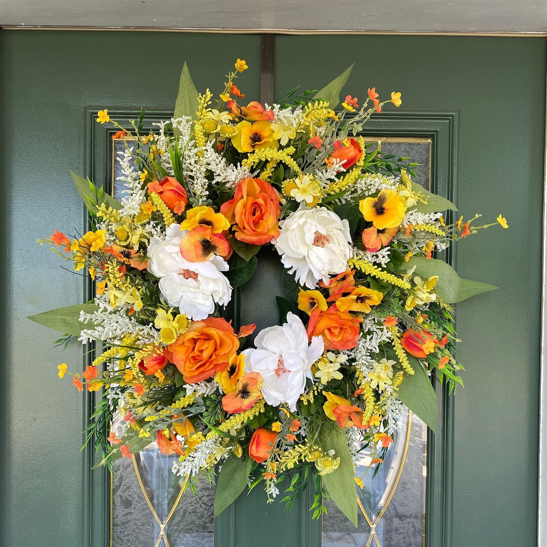 Summer Wreaths for Front Door - Front Door Wreaths - Summer Front Door ...