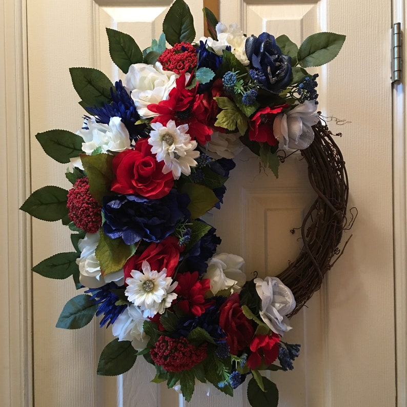 Memorial Day Wreath July 4th Wreath Americana Wreath 4th of July Wreath Patriotic Wreath Independence Day Wreath American