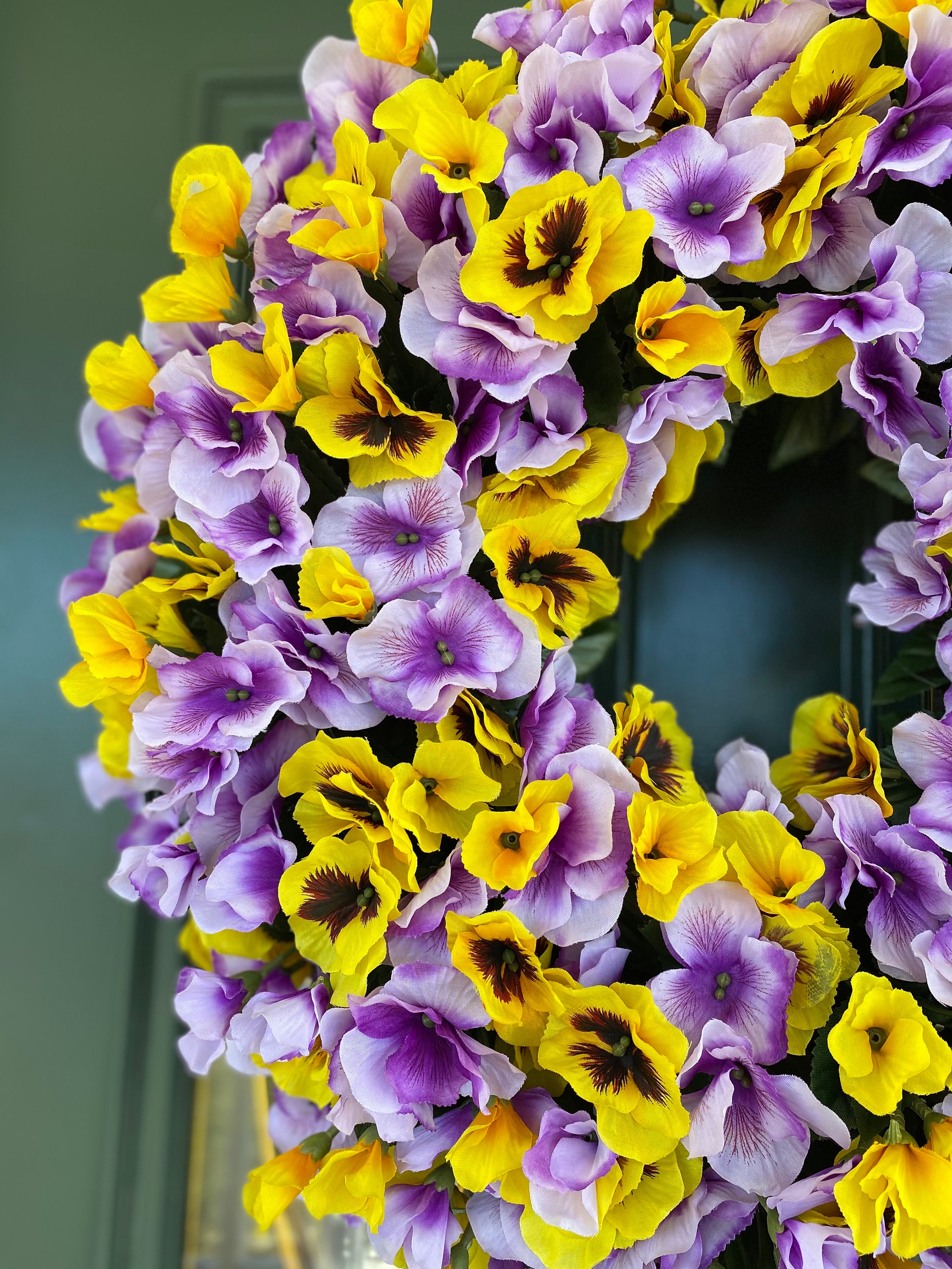 Pansy Wreaths Spring Wreath Spring Door Wreaths Spring Etsy