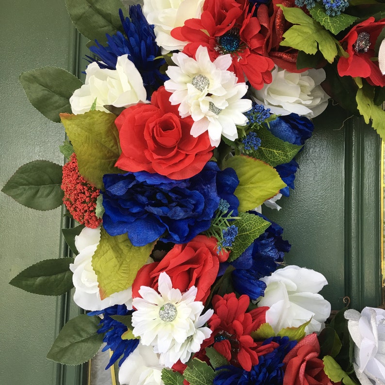 Memorial Day Wreath July 4th Wreath Americana Wreath 4th of July Wreath Patriotic Wreath Independence Day Wreath American