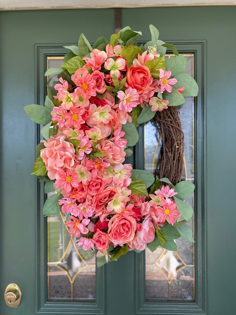 Summer Door Wreath Spring Wreaths for Front Door Spring Etsy