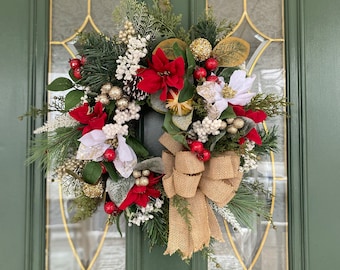 Christmas Wreaths - Front Door Wreaths - Holiday Wreaths - Christmas Wreath for Front Door - Winter Wreath - Front Door Wreath - XMas Wreath