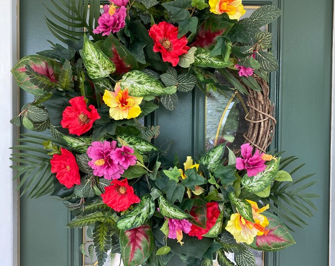 Tropical Wreath Tropical Wreaths for Front Door Summer Wreath for Front