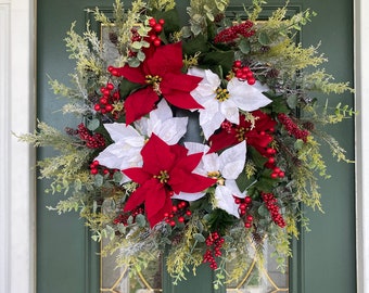 Large Christmas Wreaths - Front Door Wreaths - Holiday Wreaths - Christmas Wreath for Front Door - Winter Wreath - Front Door Wreath - XMas