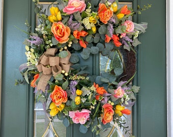 Summer Door Wreath/Summer Wreaths for Front Door/Front Door Wreaths for Summer/Summer Décor/Summer Door Hanger/Spring Wreath/Spring Wreaths