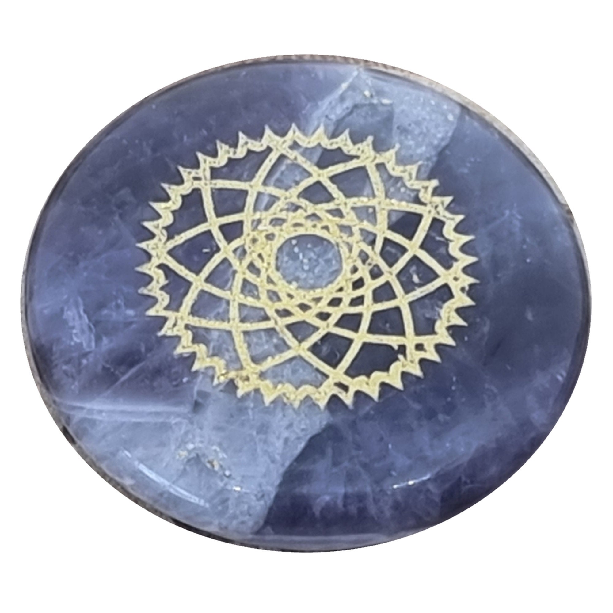 7 Chakras Palm Gemstone Disks Engraved Symbols Set 25x4 Mm Healing ...