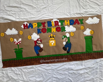 Super Mario Birthday Banner
