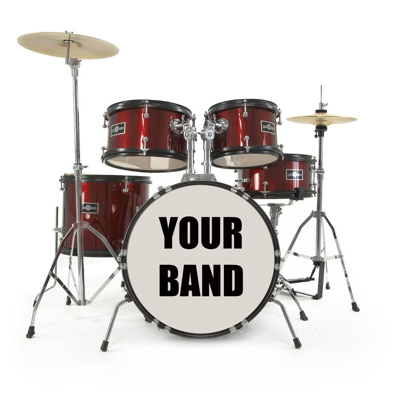 Bass Drum Style Custom Bespoke Text Vinyl Sticker Decal Etsy UK