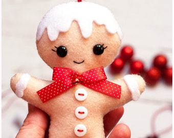 Decoration Gingerbread Man Christmas Tree Ornament/Christmas Decoration/ Christmas Gift/ Christmas Decoration/Felt Decoration/Holiday Decor