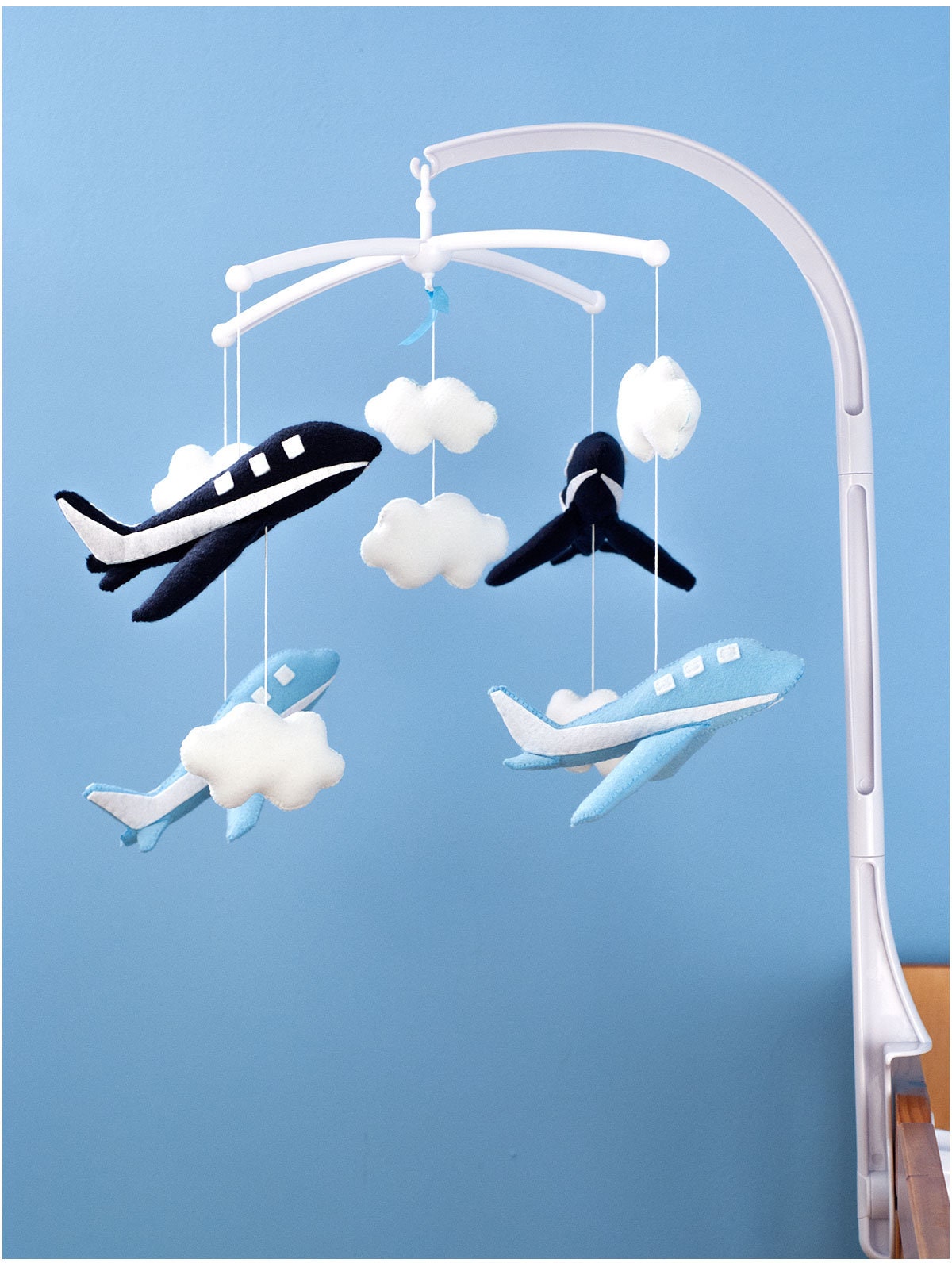 Aiplane Felt Baby Boy Mobile for Nursery Musical Cot Crib Etsy