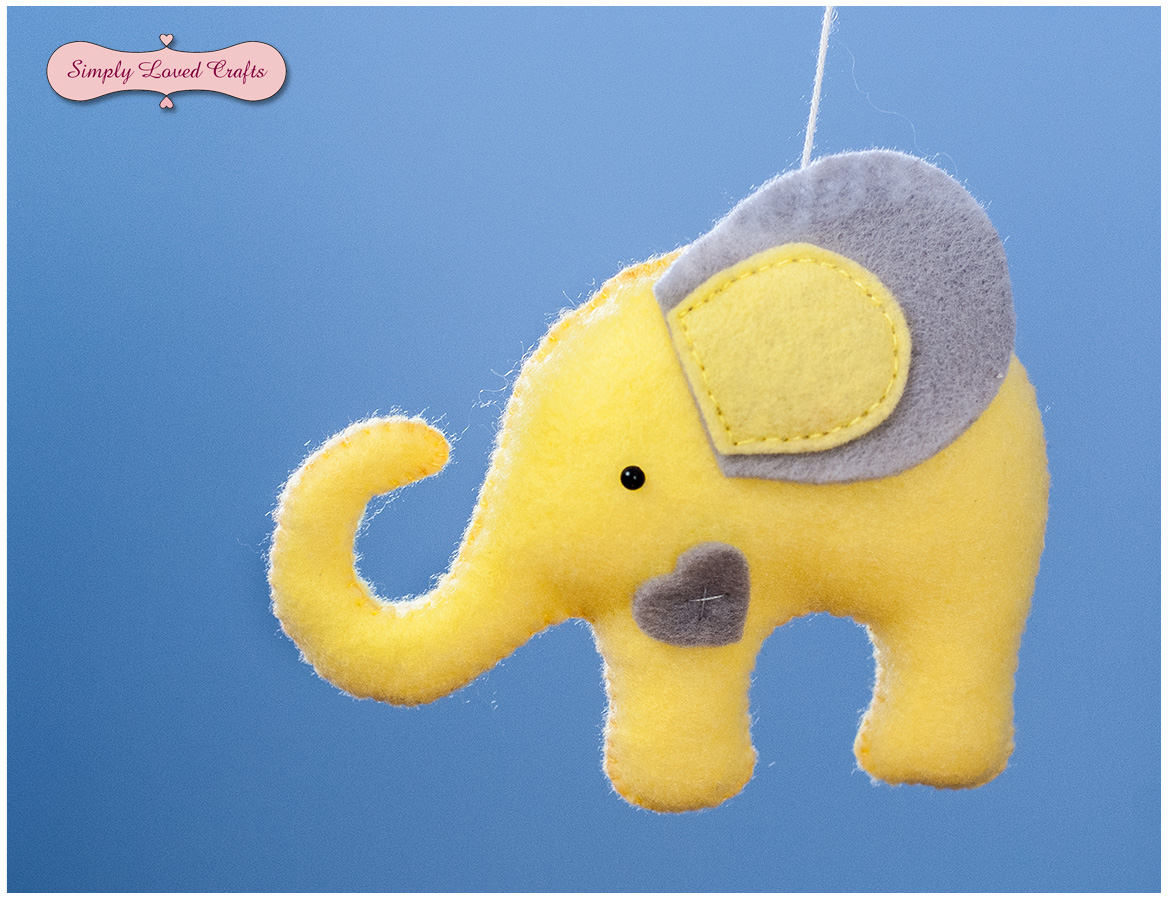 Baby Elephant Mobile Yellow and Grey Nursery Stars Moon Etsy UK
