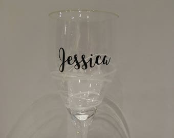 Vinyl Name Decal- Name Sticker- Monogram Sticker- DIY Monogram Wine Glass sticker Script Font