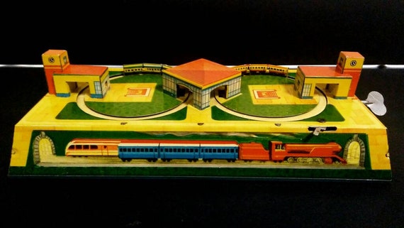 vintage tin trains