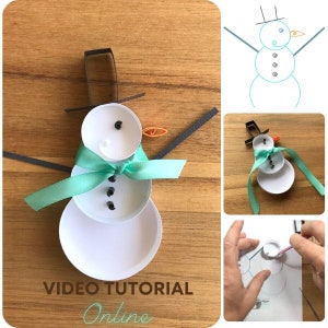 Quilling Snowman - PDF File & Online Video, Pattern and Template - Step-by-Step Video Tutorial, Beginner, Easy Instructions