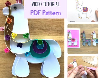 Quilling Llama - PDF File & Online Video, Pattern and Template - Step-by-Step Video Tutorial, Beginner, Easy Instructions