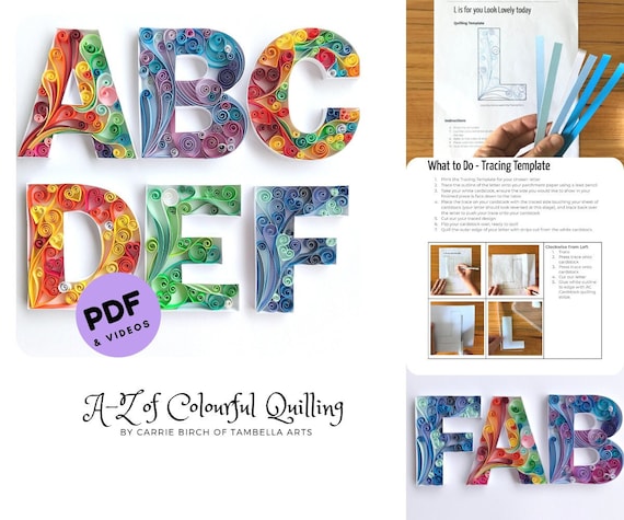 quilling alphabet tutorials with videos a z of colourful etsy canada