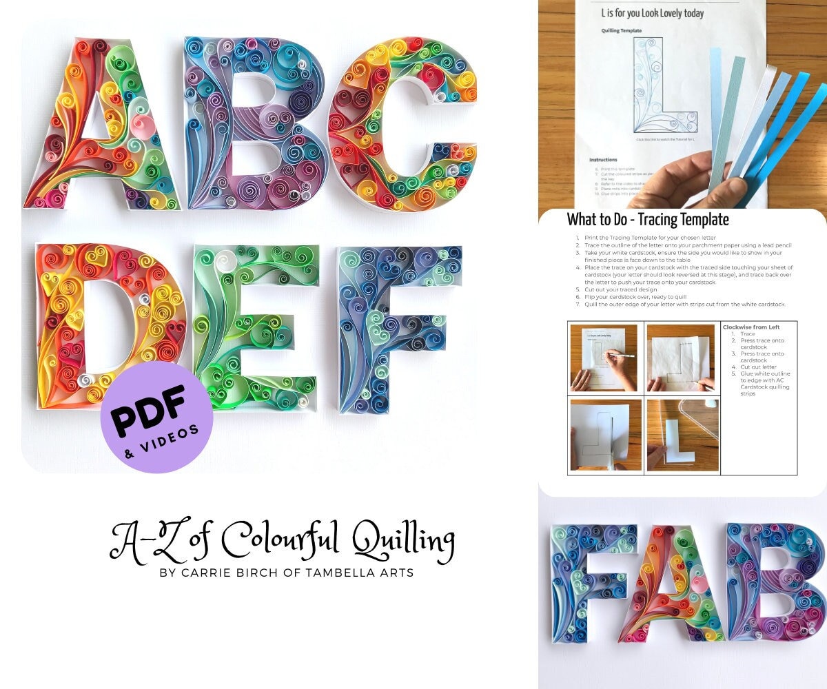 quilling-alphabet-tutorials-with-videos-a-z-of-colourful-quilling-ebook-pdf-file-patterns-templates-beginner-easy-instructions-etsy