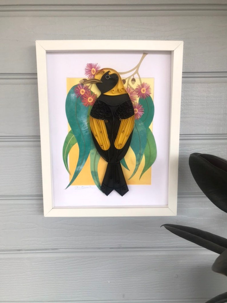 Download Bird Lover Art Australian Birds Regent Bower Bird 3d Paper Art Bird Art Framed Wall Art Quilling Artwork Art Collectibles Mixed Media Collage Kromasol Com