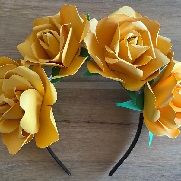 Paper Rose Flower Crown Tutorial