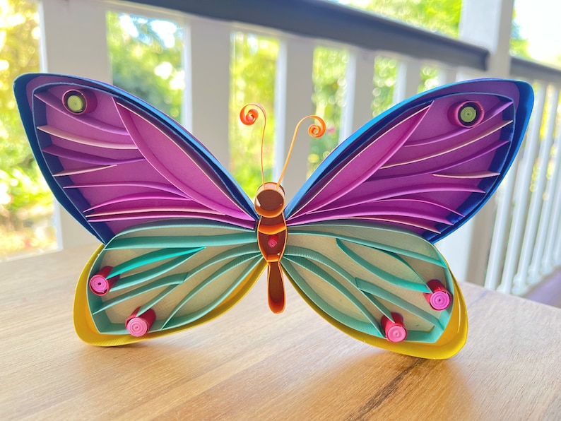 Quilling Butterfly Designs PDF & JPG Files, Beginner Patterns, Easy Instructions, Paper Art, Paper Craft image 7