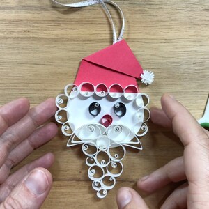 Quilling Santa PDF File & Online Video, Pattern and Template Step-by-Step Video Tutorial, Beginner, Easy Instructions image 2