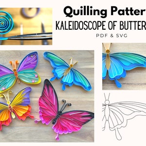 Quilling Butterfly Designs PDF & JPG Files, Beginner Patterns, Easy Instructions, Paper Art, Paper Craft image 1