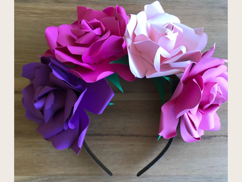 Paper Rose Flower Crown Tutorial Etsy